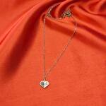 Dual-Tone Heart Pendant Chain Necklace