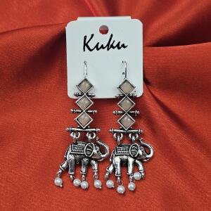 Royal Elephant Charm Dangler Earrings