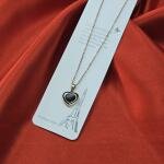 Black Heart Pendant Necklace (Stainless Steel – Rose Gold Finish)