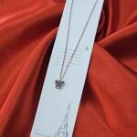 Blue Butterfly Charm Pendant Necklace (Stainless Steel)