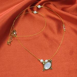 Golden Glow Dual Layer Pearl Necklace