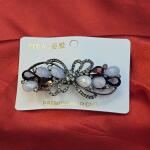 Midnight Crystal Bow Premium Hair Clip