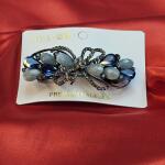 Midnight Crystal Bow Premium Hair Clip
