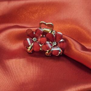 Ivory Duo Bloom Rhinestone Hair Claw Clip