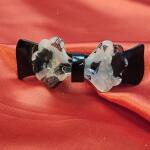 Monochrome Marble Bow Hair Clip