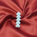 White Pearl Heart Cascade Catch Clip