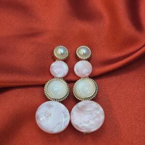 Blush Pearl Marble Hair Clip