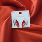 Dual Leaf Green & Pearl Stud Earrings