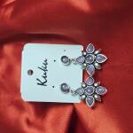 Ruby Petal Oxidised Cluster Drop Earrings