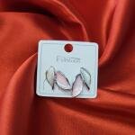 Dual Leaf Green & Pearl Stud Earrings