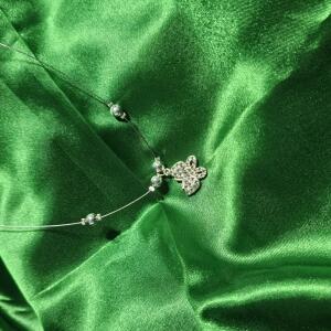 Crystal Butterfly Invisible Chain Pendant