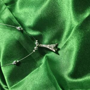 Crystal Eiffel Tower Invisible Chain Pendant