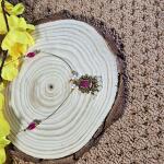 Royal Square Pink Stone Invisible Chain Pendant