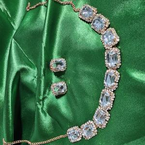 Crystal Elegance Stone Necklace Set