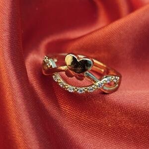 Golden Heart Wave Ring