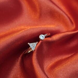 Dual Spark Crystal Open Ring