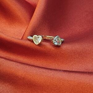 Twin Heart Spark Adjustable Ring – Gold Finish