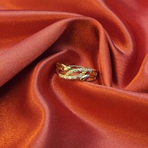 Golden Leaf Sparkle Ring – By Noolxz