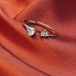 Twinkle Duo Adjustable Ring – Minimal Diamond Elegance