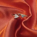 Dual Spark Crystal Open Ring