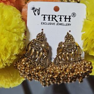 Elephant Motif Antique Earrings